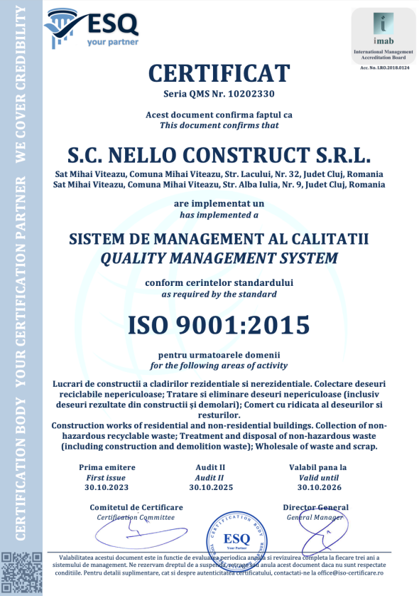 ISO 9001:2015 - Sistem de Management al Calitatii