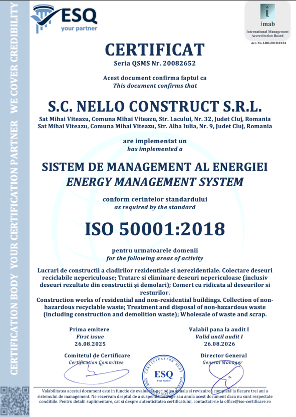 ISO 50001:2018 - Sistem de Management al Energiei